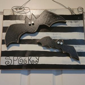 Wood Halloween wall hanging